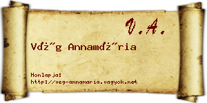 Vég Annamária névjegykártya